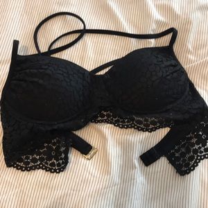 Black lace bathing suit top